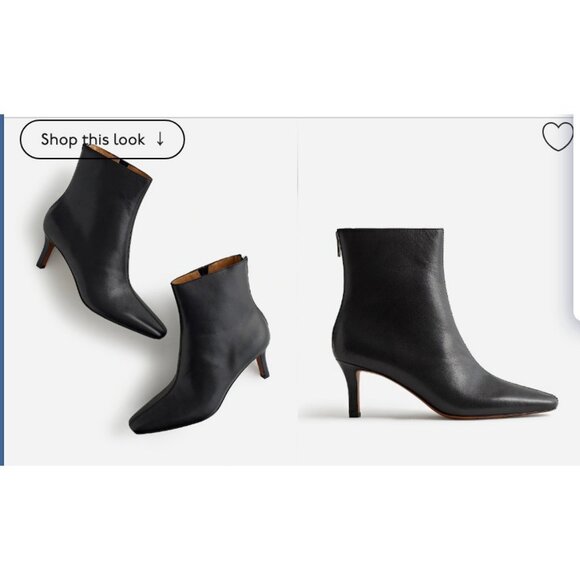 Madewell $218 The Dimes Stiletto Heel Ankle Boot Black Size 6 NT545 - Picture 1 of 13